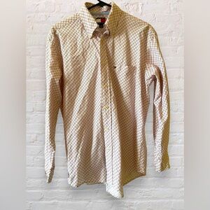 Tommy Hilfiger Button Up Shirt Men's Medium Red Accents Long Sleeve Cotton